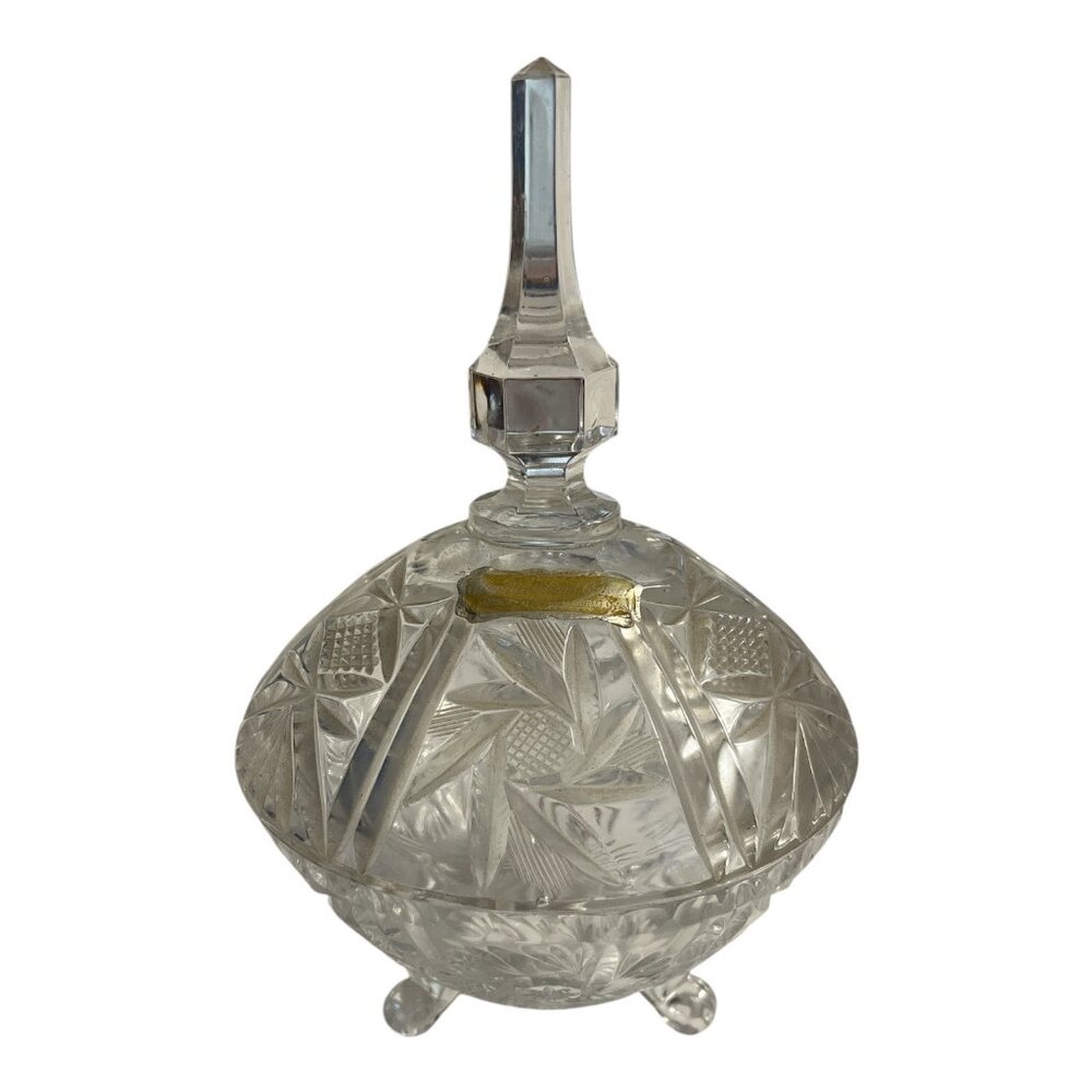 Vintage West Germany Lead Crystal Covered Dish with Lid – Handcut Heavy Crystal
